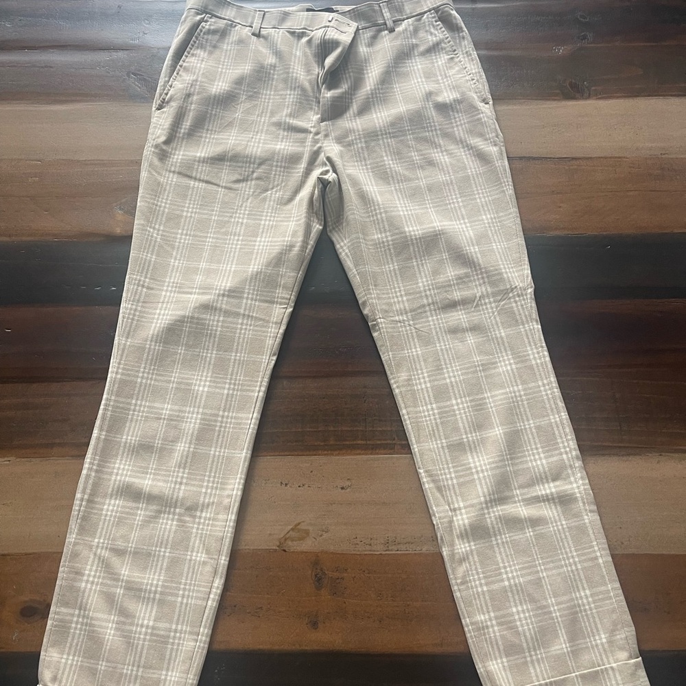 H&M Men's Checkered Beige Chinos